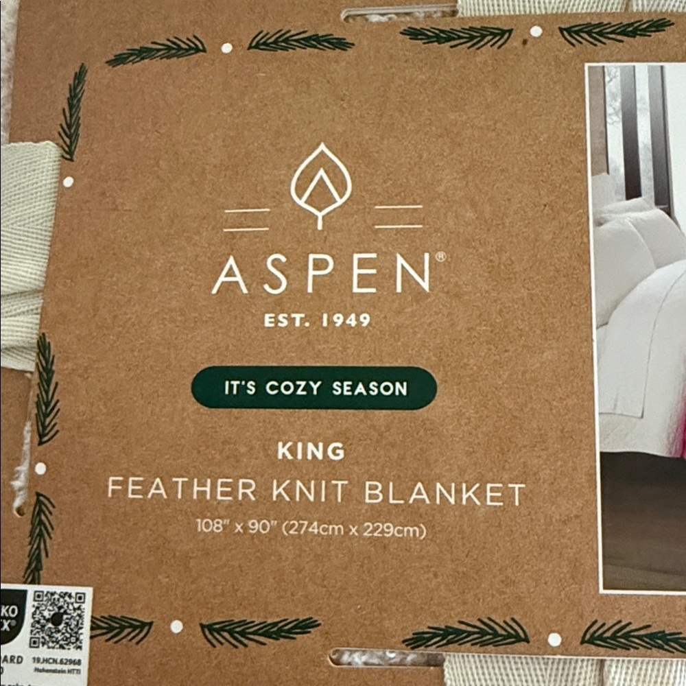 Aspen Pink Tree Sherpa Blanket KING - Picture 5 of 7